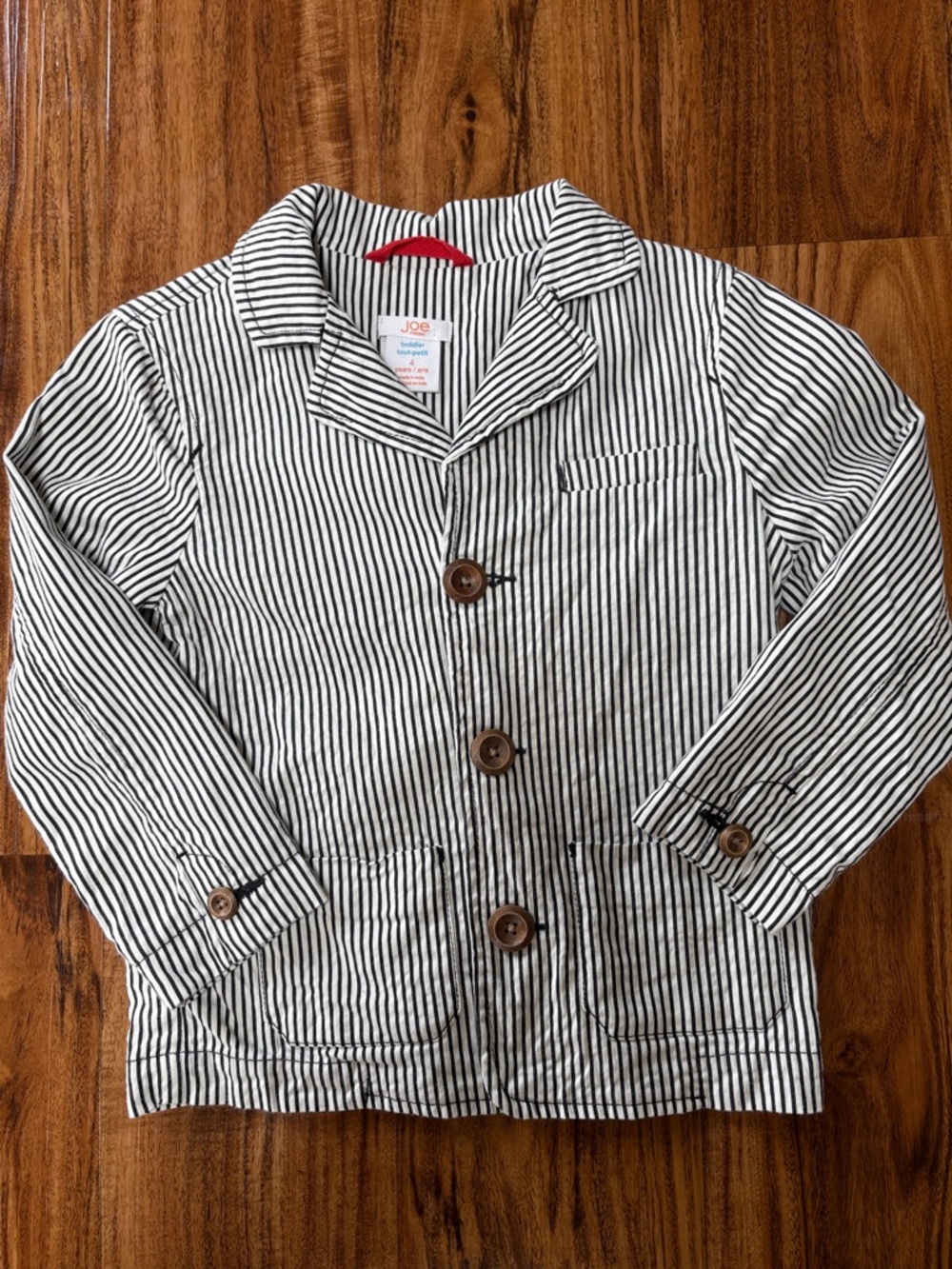 Joe Fresh Black and White Striped Kids Blazer